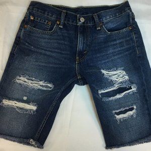 Levi's Blue Distressed Jean Shorts